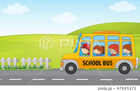 Children ride school bus 47935373