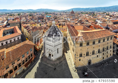 Aerial cityscape of Pistoia, Italy 47935590