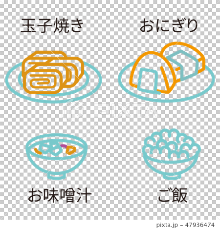 3 color line drawing icon Japanese food 3 color line drawing icon Japanese food 47936474