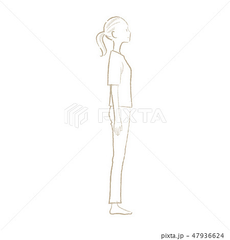 Simple Line Drawing With Good Posture Stock Illustration