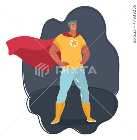 Superhero watching over the city. 47939205