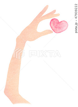 指先でハートをキャッチ キュートな女性の手のイラスト素材