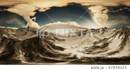 VR 360 Rays of Sunset on the Tops of the Mountains VR 360 Rays of Sunset on the Tops of the Mountains 47939325