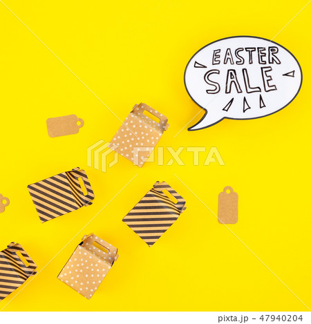 Creative Top view holiday Easter Sale Concept 47940204