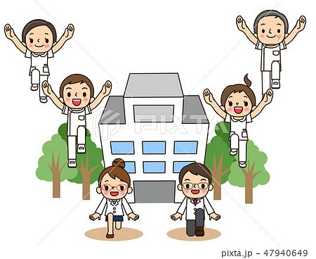 ナース服男女　戦隊風 47940649