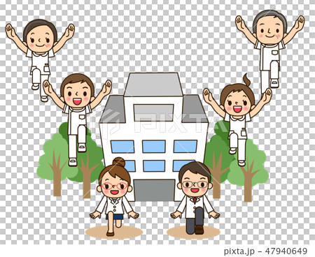 ナース服男女　戦隊風 47940649