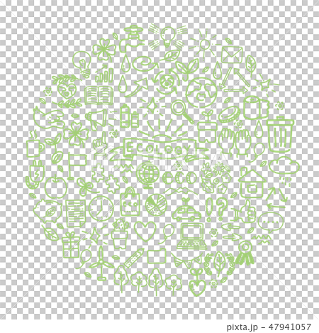 Eco-ecology image illustration icon set monochrome Eco-ecology image illustration icon set monochrome 47941057