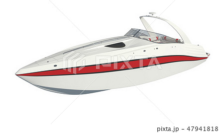 Speedboat Isolated on white background 3D illustration 47941818