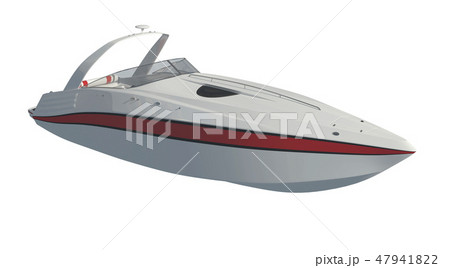 Speedboat Isolated on white background 3D illustration 47941822