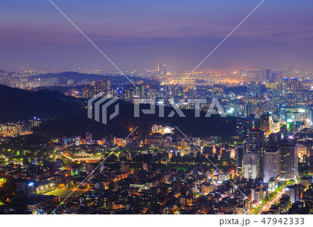 Seoul city and Han river, Downtown skyline Seoul city and Han river, Downtown skyline 47942333