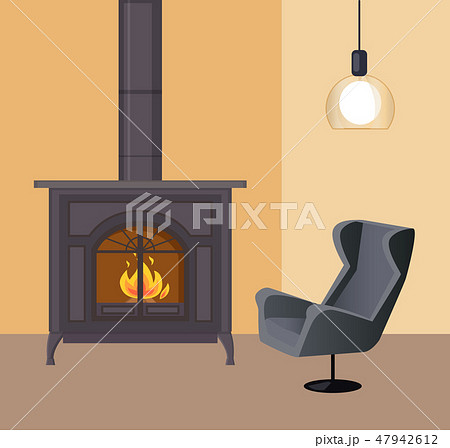 Fireplace in Room Home Interior House Atmosphere Fireplace in Room Home Interior House Atmosphere 47942612