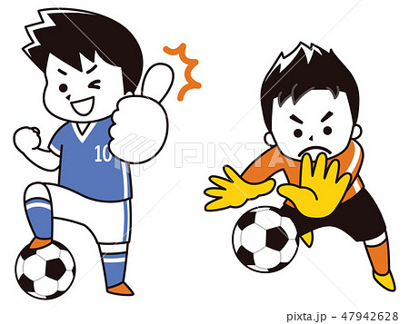 サッカー選手の男性のイラスト素材