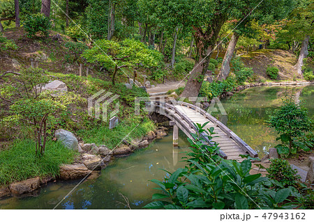 縮景園 洗心橋の風景 47943162