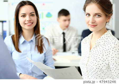 Group of modern businesspeople in office debate on financial issue Group of modern businesspeople in office debate on financial issue 47943246