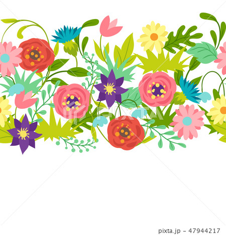 Seamless pattern with spring flowers. 47944217