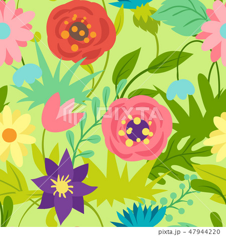 Seamless pattern with spring flowers. 47944220