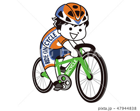 自転車競技選手の男性のイラスト素材