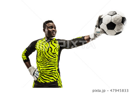 one african soccer player goalkeeper one african soccer player goalkeeper 47945833