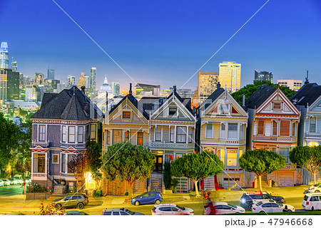Panoramic view of the San Francisco Painted ladies Panoramic view of the San Francisco Painted ladies 47946668