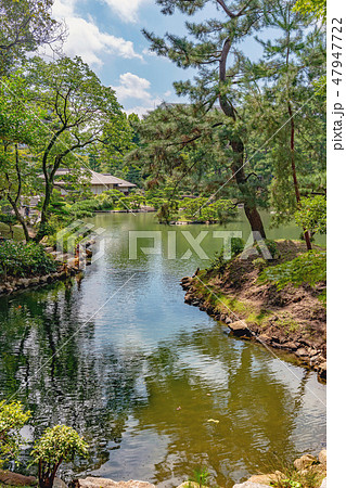 広島縮景園 美しい池畔の風景 47947722