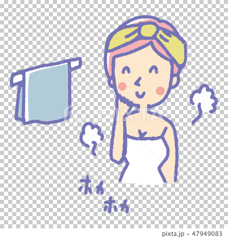 お風呂上がり【線画・シリーズ】 47949083