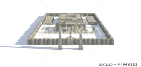 Egypt buildings and statues isolated on white background 3d Illustration Egypt buildings and statues isolated on white background 3d Illustration 47949183