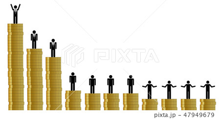 unfair financial distribution between rich and poor pictogram unfair financial distribution between rich and poor pictogram 47949679