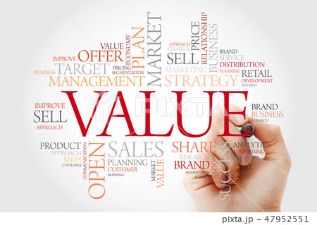 Value word cloud with marker Value word cloud with marker 47952551