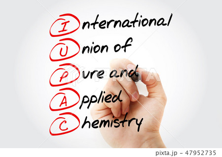 IUPAC acronym with marker, concept background 47952735