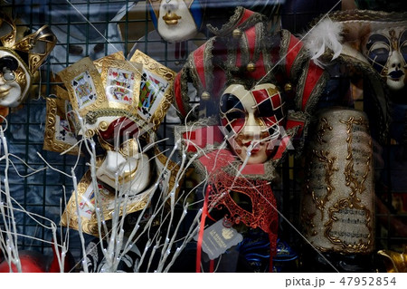 Masks in the shop window Masks in the shop window 47952854