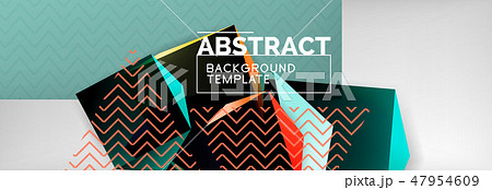 Dark color geometric abstract background, 3d shapes Dark color geometric abstract background, 3d shapes 47954609
