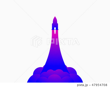 Rocket launch, spacecraft flying into space 47954708