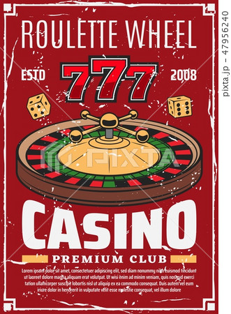 Roulette wheel, vector retro dice. Lucky numbers 47956240