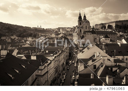 Prague skyline rooftop view dome Prague skyline rooftop view dome 47961063