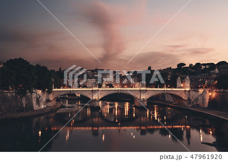 Rome River Tiber sunset 47961920