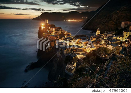 Vernazza at night in Cinque Terre Vernazza at night in Cinque Terre 47962002
