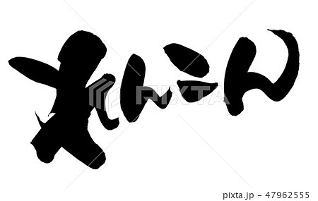 筆文字　れんこん　蓮根　食べ物　イラスト 47962555