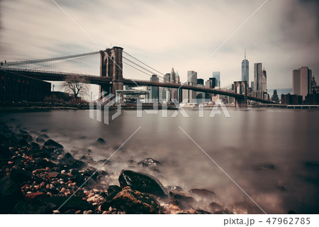Brooklyn Bridge and downtown Manhattan Brooklyn Bridge and downtown Manhattan 47962785