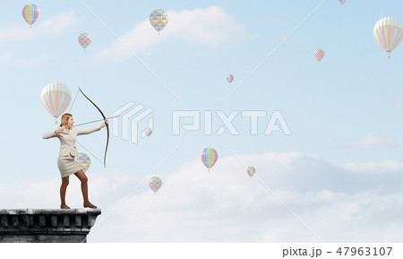 Woman aiming her goal 47963107