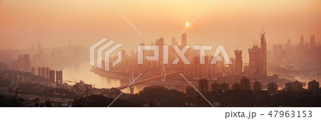 Chongqing urban architecture sunset Chongqing urban architecture sunset 47963153