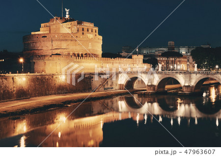 Castel Sant Angelo and River Tiber Rome Castel Sant Angelo and River Tiber Rome 47963607