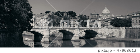Rome River Tiber panorama 47963612
