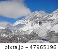 雪山を飛行するヘリコプター 47965196