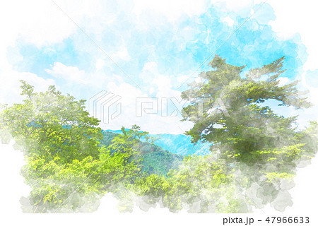 高尾山からの眺め 水彩画風 高尾山からの眺め 水彩画風 47966633