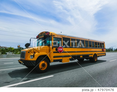 School buss on freeway road at Orlando, Florida, USA 47970476