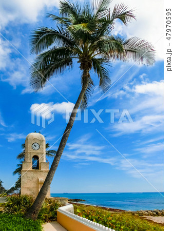 Palm Beach, Florida, USA clock tower on Worth Ave. Palm Beach, Florida, USA clock tower on Worth Ave. 47970595