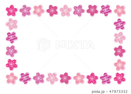 桜のパターン柄 フレーム ポストカードのイラスト素材