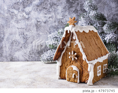 Christmas homemade sweet Gingerbread house Christmas homemade sweet Gingerbread house 47973745