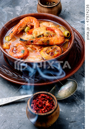 Tom Yam soup with seafood Tom Yam soup with seafood 47974236