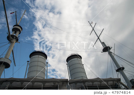 日露戦争で東郷平八郎司令長官が乗艦する連合艦隊の旗艦として大活躍した「三笠」　横須賀市三笠公園 47974814